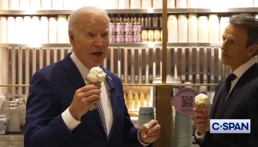 Biden Takes a Shot at Trump as He Chomps on an Ice Cream Cone (VIDEO)