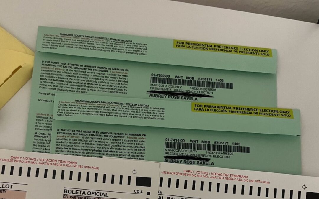 HERE WE GO: Maricopa County is Sending Phony Mail-In Ballots AGAIN for Presidential Preference Election – One Voter Receives TWO Ballots With Her Name, Another Receives Ballot for Fulton County, GA Resident