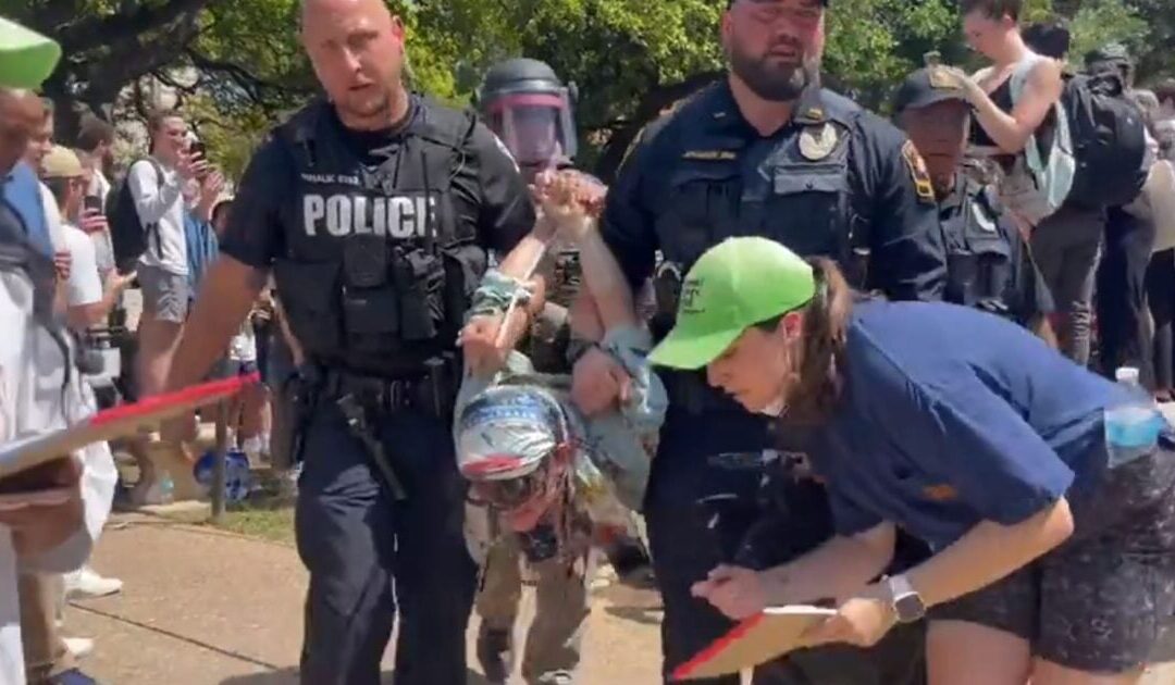 HOPE FOR AMERICA! Texas Cops Go to Work in Austin – Dirty Booger-Haired Leftists Scooped Up, Zip-Tied, and Hauled Off like Baby Calves at UT Campus