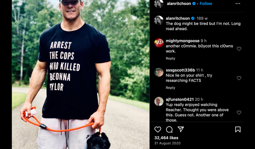 Fraternal Order Of Police Responds to Woke ‘Reacher’ Star Alan Ritchson: “Go Back To Your Pampered Life And Let The Heroes Handle This”