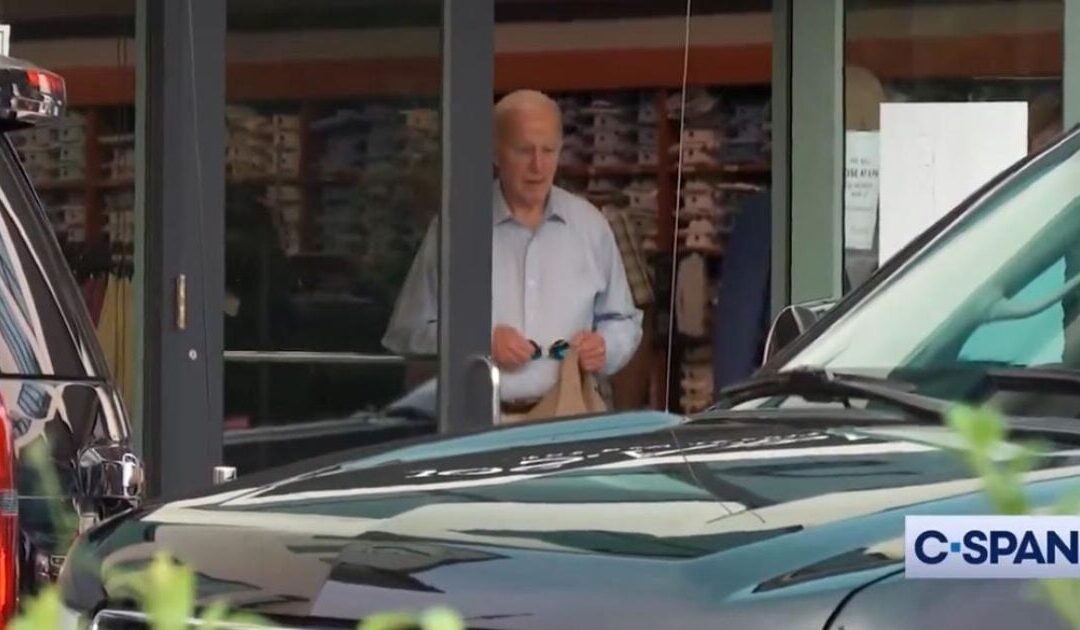 WATCH: Feeble Biden Shuffles Out of Jos A. Bank Store in Delaware