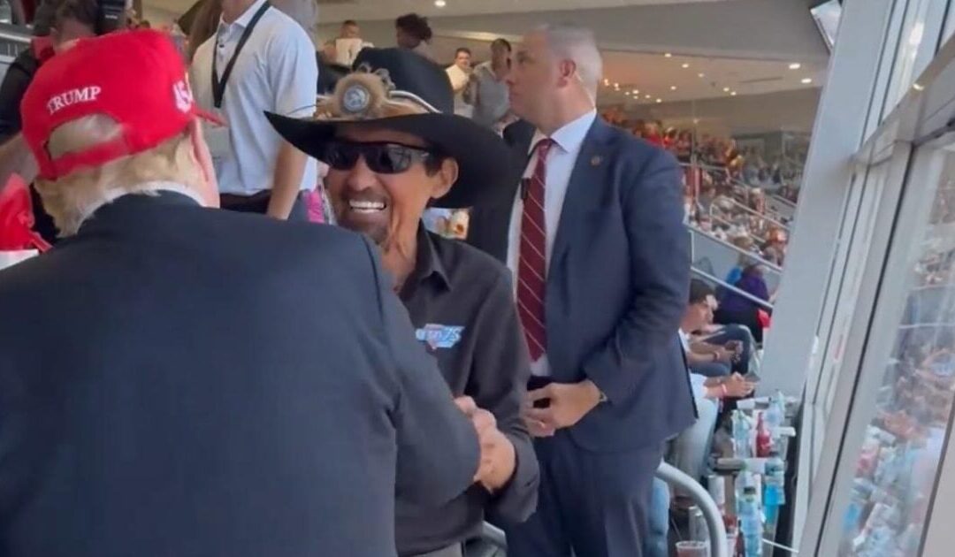 President Trump Says Hello to NASCAR Legend Richard Petty at Coca-Cola 600 (VIDEO)