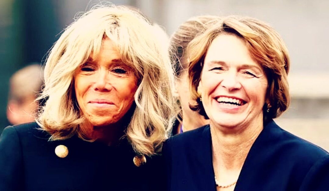 GROSS: France’s Brigitte Macron and German President’s Wife Laugh During State Visit to Holocaust Memorial