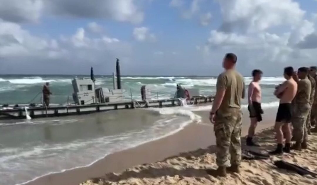 Biden’s Gaza Pier Disaster: US Vessels Beached on Shore After Heavy Waves