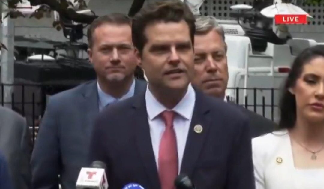 WATCH: “It’s Like The Mr. Potato Head Doll of Crimes!” – Rep Matt Gaetz and Anna Paulina Luna GO OFF on Judge Merchan and “Made Up Crime” Against Trump Outside Manhattan Courthouse