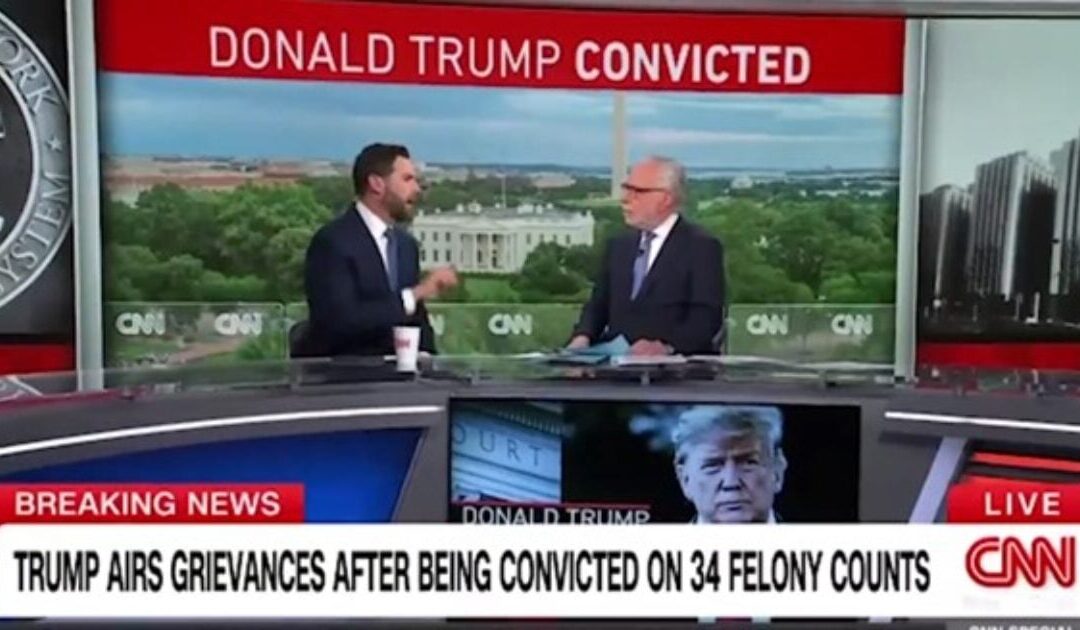 WATCH: J.D. Vance Puts Wolf Blitzer in His Place After CNN Anchor Declares Trump a “Convicted Felon” and Whines About Trump Calling America a “Fascist State”