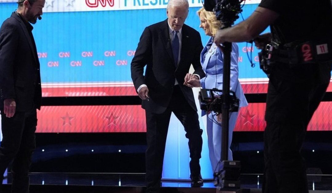 Sad Ending: Jill Biden Helps Dementia Joe Off Stage After Debate (Video)