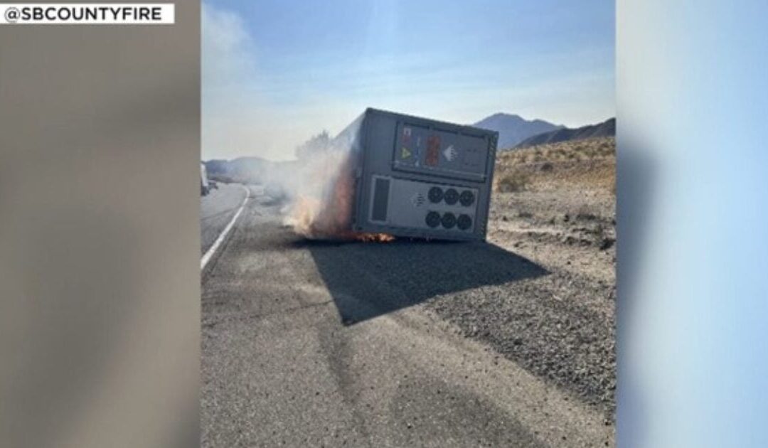 Truck Carrying Lithium Batteries, Which Power Electric Vehicles, Catches Fire and Shuts Down Major California Highway for Days (VIDEO)