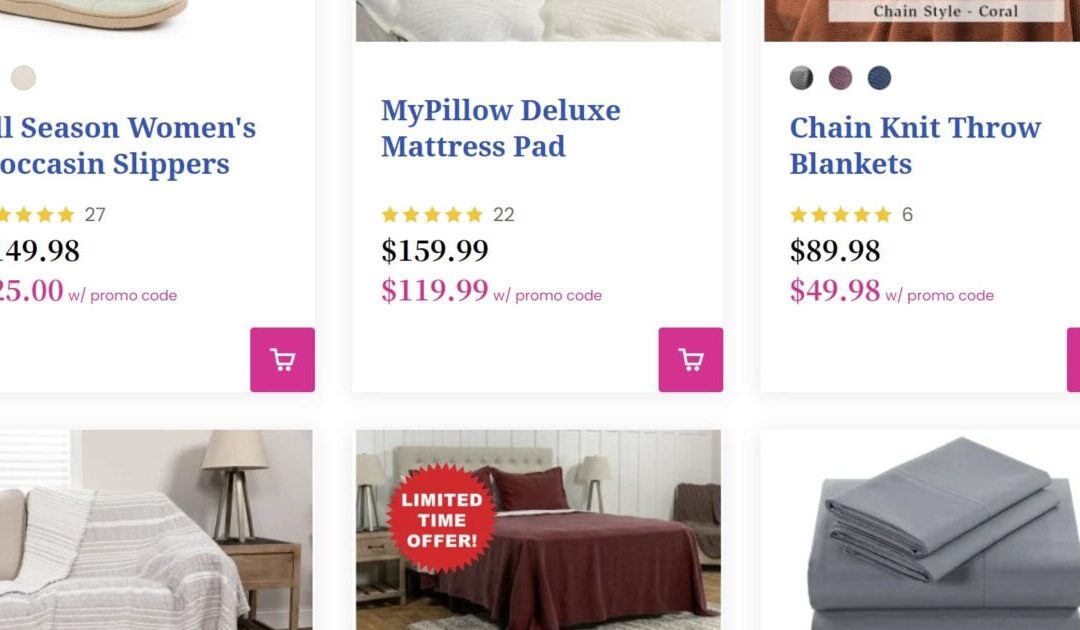 Nineteen Clearance Items At MyPillow’s “Closeout And Overstock Sale” (Up To 80% Off)