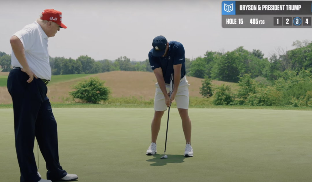President Trump Joins U.S. Open Champion Bryson DeChambeau For Charity Golf Video – Proves His Worth With Solo Eagle! (VIDEO)