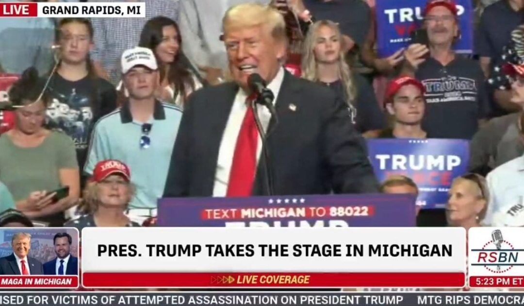 President Trump Takes the Stage to Thunderous Applause at Rally in Grand Rapids, Michigan -Thanks Patriots to Chants of “Fight, Fight, Fight!” (VIDEO)