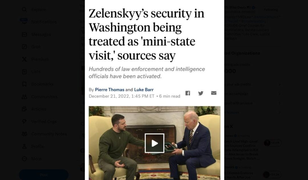 Joe Biden Beefed Up Security for Volodymyr Zelensky but Refused Security Requests from His Political Opponents Robert Kennedy, Jr. and Donald Trump