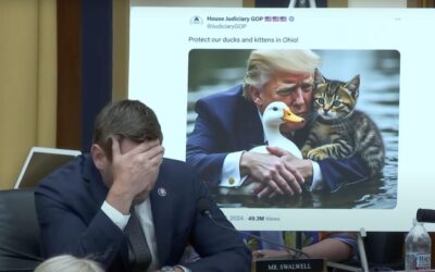 Chinese Spy Lover Eric Swalwell Has a Complete Meltdown on the House Hearing Over Trump Cat Memes