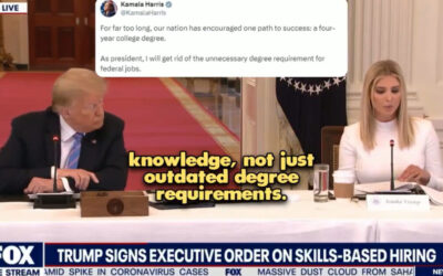 Kamala Harris Steals Credit for Trump Executive Order Eliminating College Degree Requirements for Federal Jobs