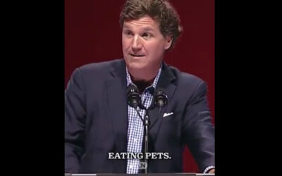 HILARIOUS: “PETA’s Been Waiting Their Whole Life For This!” – Tucker Reacts to Trump’s “Eating Pets” Comment (VIDEO)