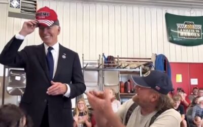 After Donning a MAGA Hat, Biden Tells Trump Supporters ‘No Eating Dogs and Cats’ — MAGA Supporter Calls Him ‘Old Fart’