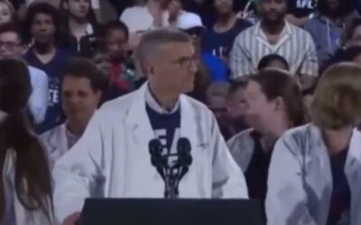 Stage Full of Abortion Doctors in White Lab Coats at Kamala Harris Rally Spin Around in Confusion as Audience Member Has Medical Emergency (VIDEO)