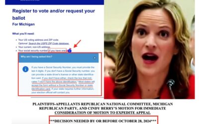 JUST IN: MI GOP and RNC Files Appeal In UOCVA Case Demanding SOS Benson Follows Constitution Requiring Overseas Voters to Provide Proof of MI Residency