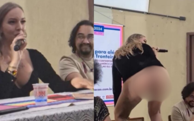 DISGUSTING! Transgender Exposes Butt Cheeks During University Lecture: “Teaching with the A**” (VIDEO)