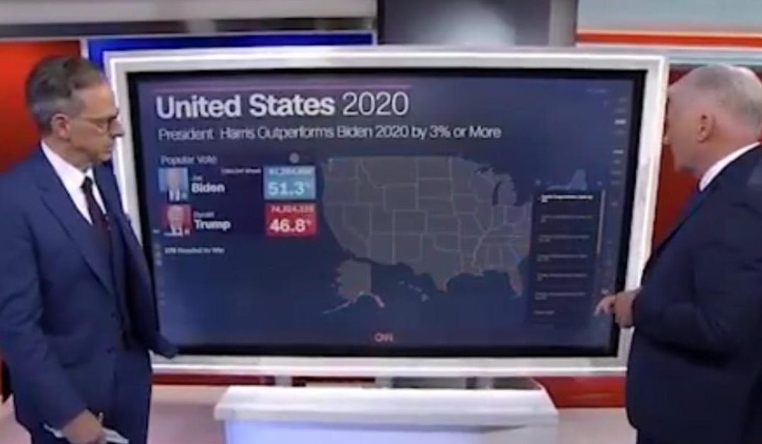 “Holy Smokes! Literally Nothing?!” – Jake Tapper Shocked by Map That Shows Kamala Harris Didn’t Outperform Biden in a Single County (VIDEO)