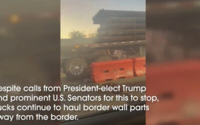 Trucks Continue Hauling Unused Border Wall for Auction Amid Trump-Backed Lawsuit and Calls From Lawmakers to Stop Biden From Selling Materials (VIDEO)