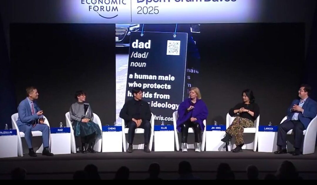 WEF in Full Panic Mode as Billboard Chris Goes to Davos with a Simple Message: “Dads Protect Kids from Trans Ideology”