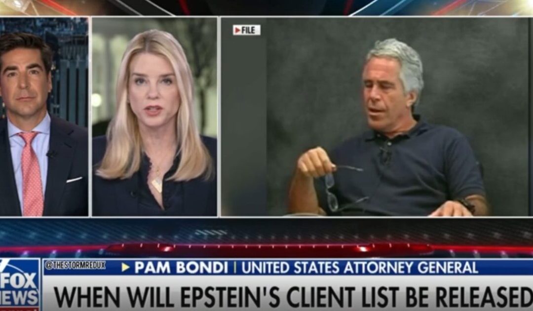 BREAKING: AG Pam Bondi tells Jesse Watters, “Some Epstein Information” Will Be Released Tomorrow – Including Flight Logs! (VIDEO)