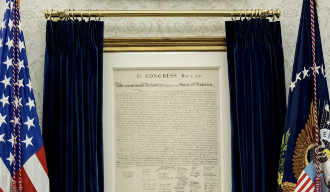 PRESIDENT TRUMP DELIVERS: The Declaration of Independence Now Hangs in the Oval Office – The Most Patriotic Oval Office in the History of the United States