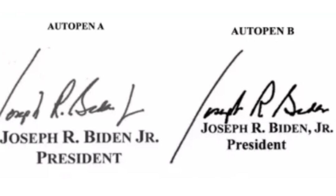 CONSTITUTIONAL CRISIS? Researcher Suggests Biden’s Autopen Signatures May Not Be His (Likely Jill’s) – Meaning All Autopen Signed Documents Are Forgeries
