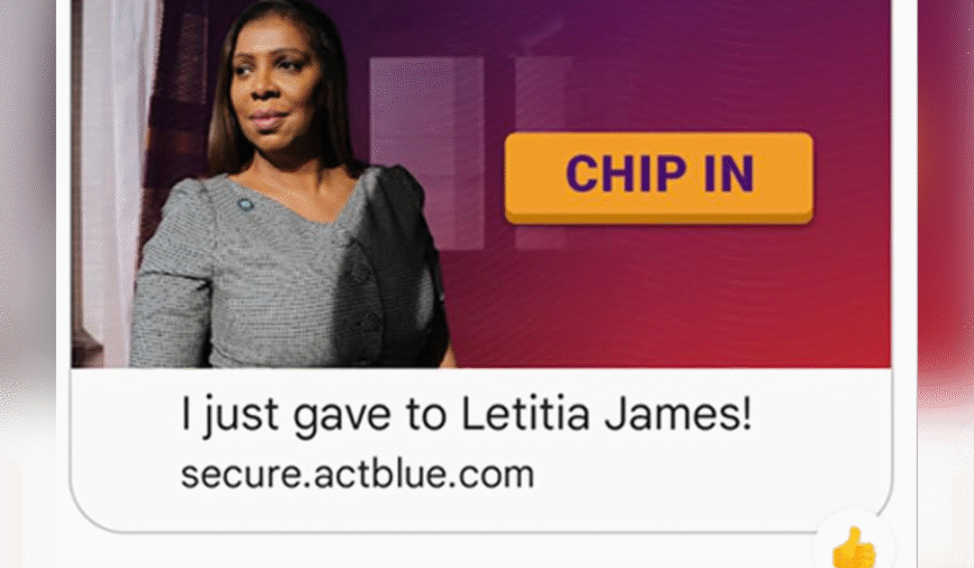 Send Me Money! — “Above the Law” Letitia James Fundraises  Off Mortgage Fraud Investigation