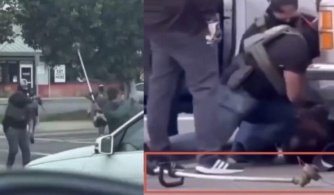 WATCH: DHS Reveals Masked Anti-ICE Terrorist Assaulted ICE Agent with WEED WHACKER – Local News Pushed Hoax that Attacker Is  the “Victim”