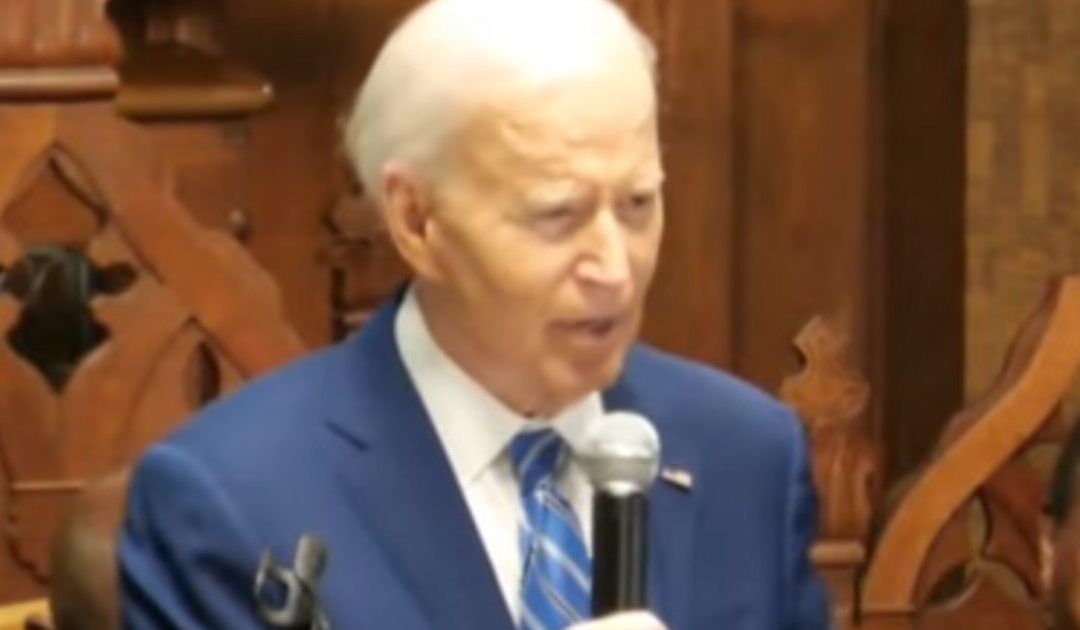 Biden Panders to Blacks, Heavily Slurs, Has Insane Outburst of Anger During Visit to Black Church on Juneteenth (VIDEO)