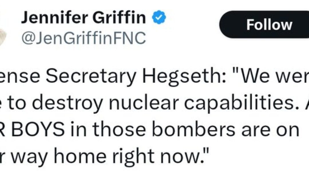 Really? Reporters Fact Check SecDef Hegseth for Calling B-2 Pilots on Iran Bombing Mission “Our Boys” by Pointing Out Women Also Fly B-2s