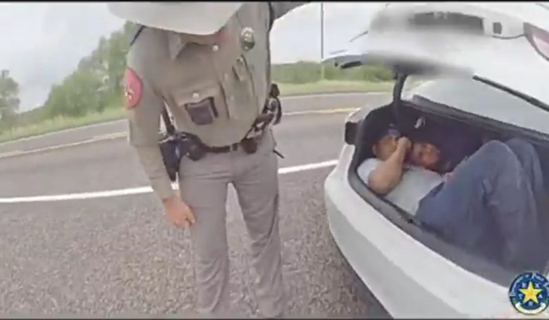 Texas DPS Arrest Human Smugglers During Traffic Stop, Driver Denying Search, Find Two Illegals in Trunk with Help from Border Patrol K9 Search (VIDEO)