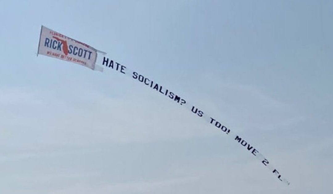 Sen. Scott Flies Banner Over NYC Beaches Urging Anti-Socialist New Yorkers to Flee to Florida if Zohran Mamdani Wins Mayoral Race (VIDEO)