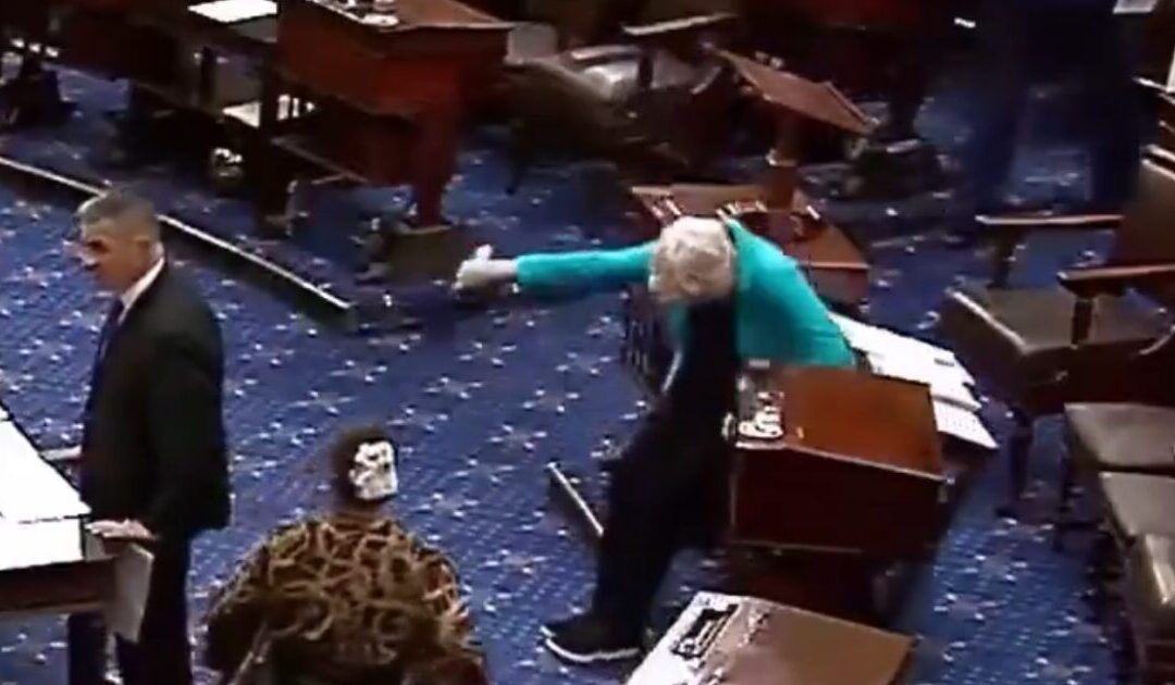 Fake Indian Down! Elizabeth Warren Takes Nasty Spill on Senate Floor (VIDEO)