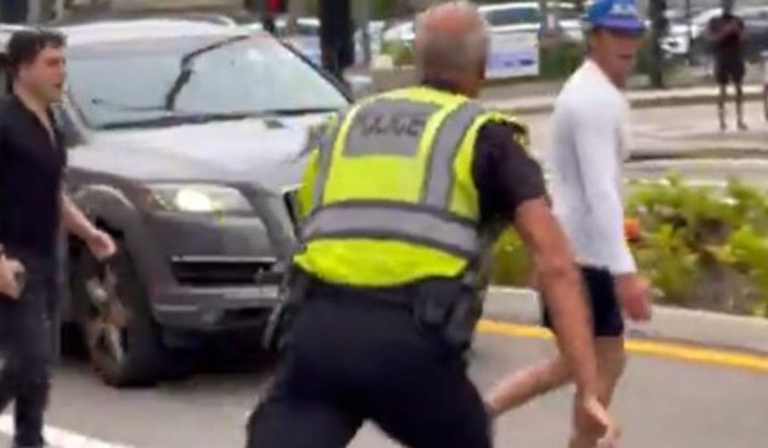 WATCH: Loud-Mouthed Leftist Punk Gets WRECKED By Policeman After Blocking Traffic and Attacking Law-Abiding Civilian Outside TPUSA Event in Florida