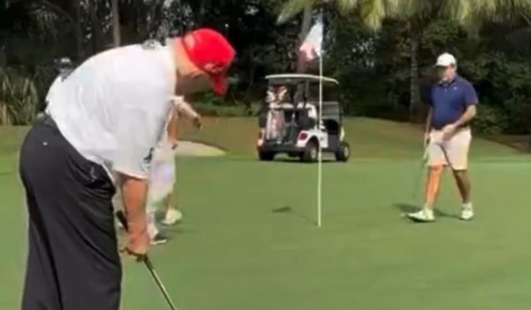 WATCH: President Trump Makes Chip Shot and Walks Away Like a Boss in Viral Video