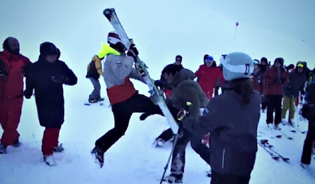 WHITE RIOT: Wild Brawl Pits Skier Against Snowboarders at an Elite Resort in the French Alps (VIDEO)