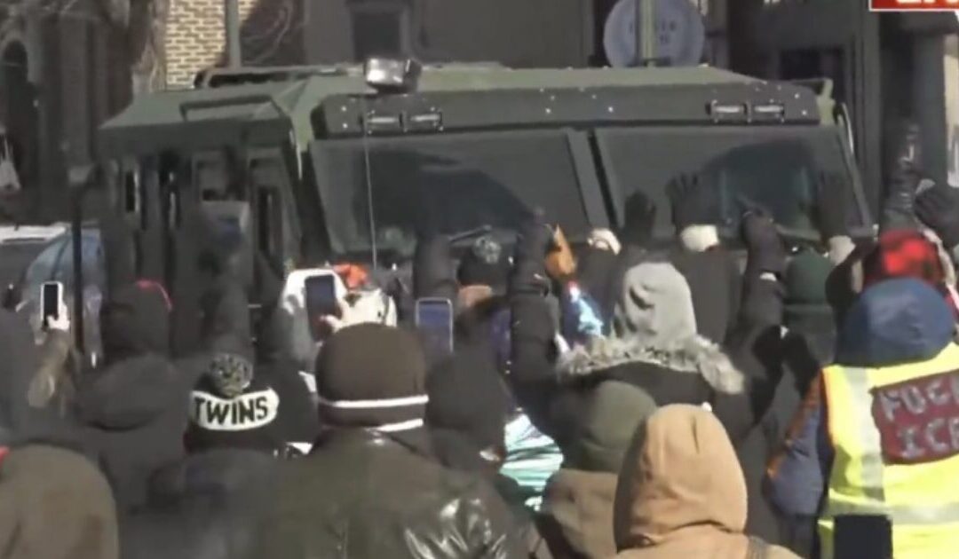 WATCH: Chaos Erupts in Minneapolis Following ICE Involved Shooting as Leftists Throw Rocks at ICE, Block Armored ICE Vehicle, Set Dumpster Ablaze in Organized Insurrection (VIDEOS)