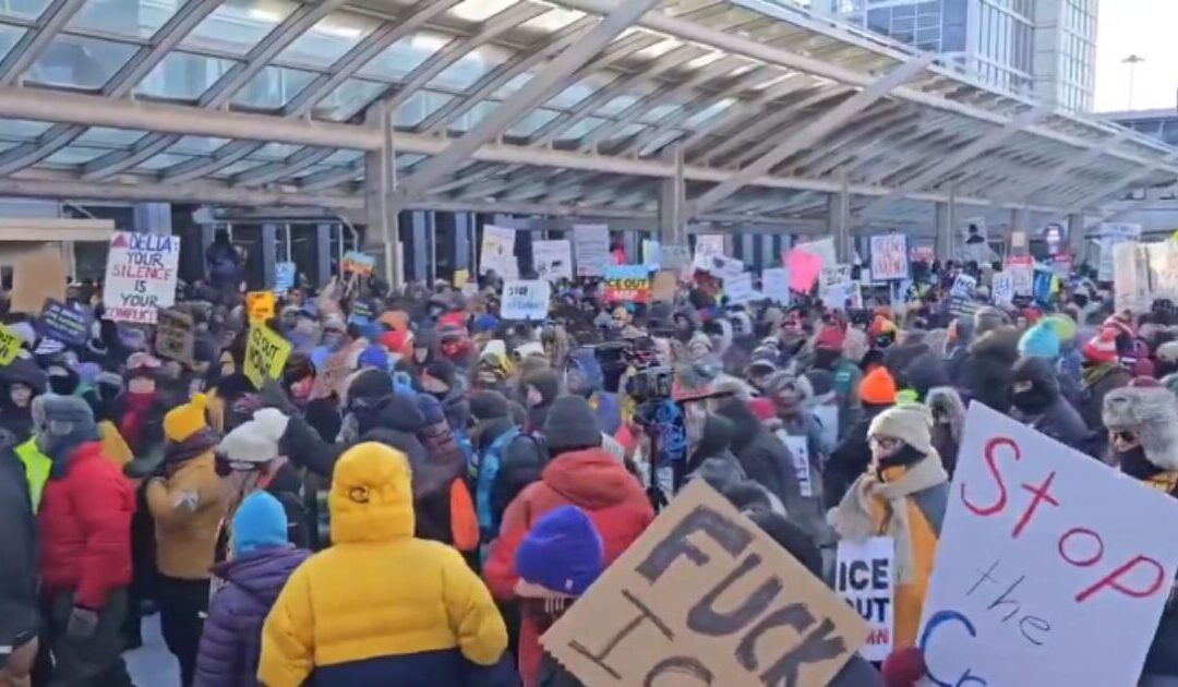 WATCH: Anti-ICE Leftists Seize the Minneapolis-St. Paul Airport, Agitators Claim More Than 100 Clergy Members Among Arrested Activists