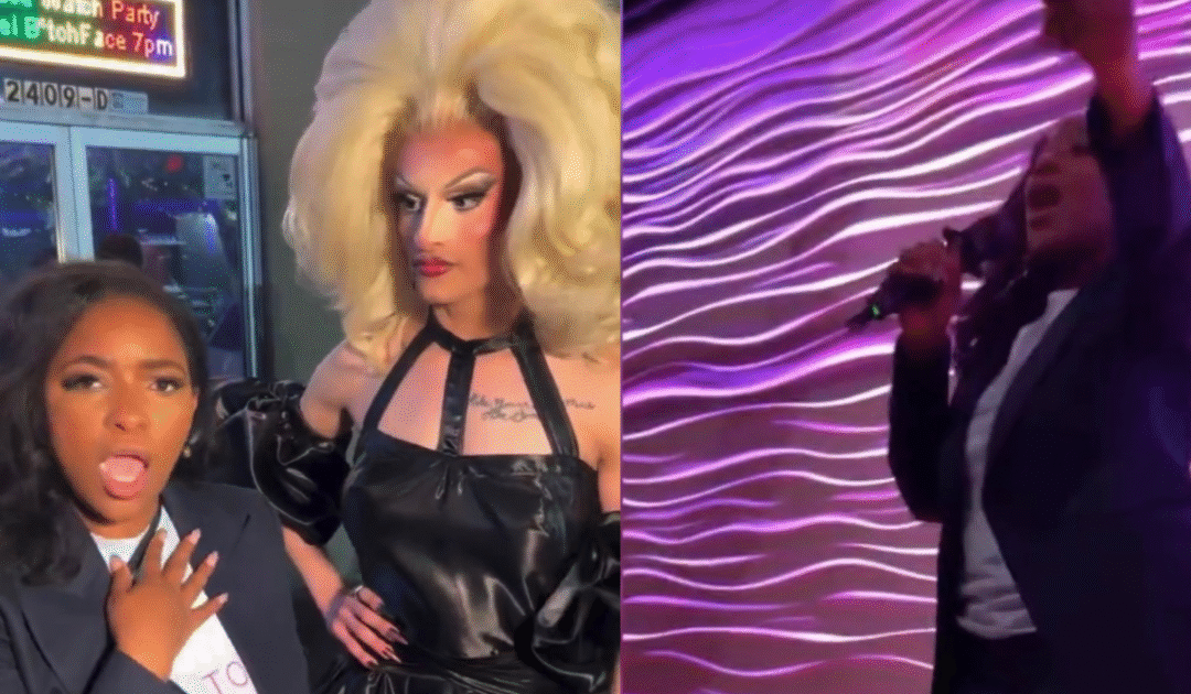 WHAT A JOKE! Texas Democrat Senate Frontrunner Jasmine Crockett Campaigns at “Rachel B*tchface’s” RuPaul’s Drag Race Watch Party in Houston, Texas and Sings Karaoke (VIDEO)