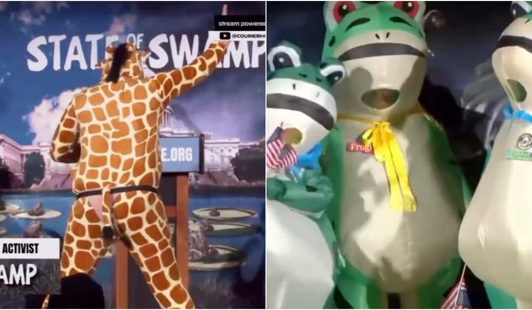 TOTAL CLOWNSHOW: While Trump Delivers Masterclass SOTU, Dems Throw Bizarre ‘Animal House’ Counter-Party Featuring Literal Frog Costumes, a Screaming Giraffe — and a Suitcase Full of Dildos