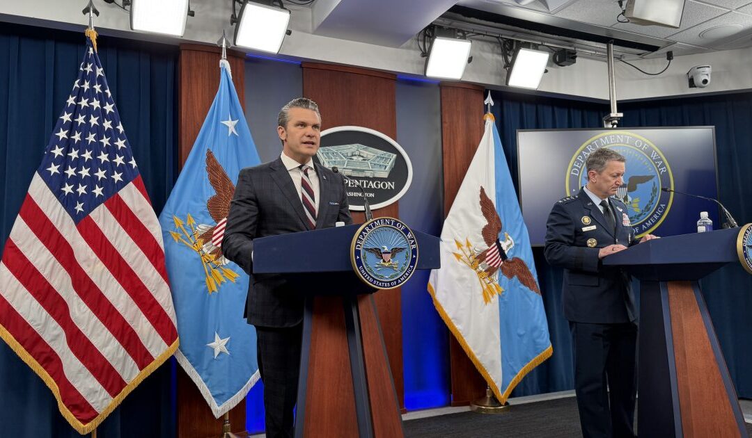 WATCH LIVE: War Sec Pete Hegseth and Joint Chiefs Chairman Dan Caine Hold Press Briefing – 8 AM ET