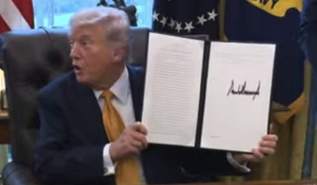 WATCH: Trump Signs Executive Order Designating JD Vance Anti-Fraud Task Force Chair, Roasts Border Czar Kamala Harris – “This Will Not be Like a Kamala Where She Was Put in Charge of The Border”