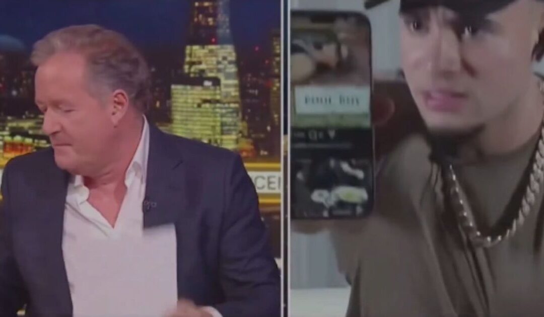 WATCH: Piers Morgan Walks Off His Own Show After Manosphere Influencer Pulls Up Social Media Post from His Wife