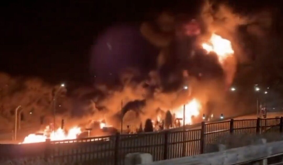 Crash Between Car and Fuel Tanker Sparks Massive Fire on I-471 in Kentucky — Children Hospitalized, Highway Shut Down