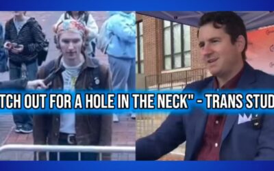 WATCH: Deranged ‘Transgender’ Student at University of Michigan Tells Right-Wing Comedian Alex Stein to ‘Watch Out for a Hole in the Neck!’ During TPUSA Campus Event
