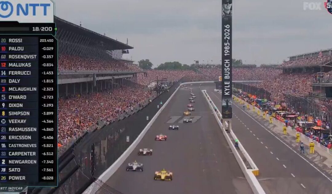 Fellow Race Car Drivers Honor Kyle Busch on Lap 18 of Indy 500 (VIDEO)