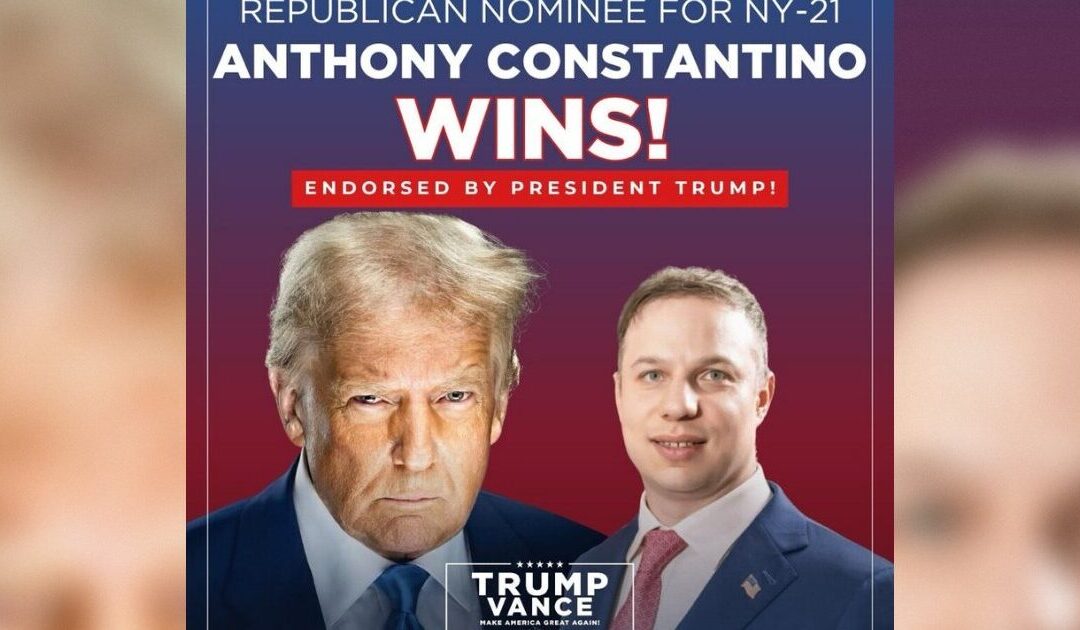 Gutsy Trump-Endorsed CEO of Sticker Mule Anthony Constantino Wins New York 21 District Primary to Replace Elise Stefanik